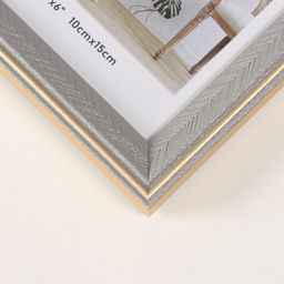 Фоторамка для фото 10×15 см «Галочки на мокко», пластик, с золотой обводкой, 1.4×12.7×17.5 см