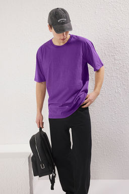 TRENDYOL MAN Gri Oversize/Genis Kesim Meyve S?rt Bask?l? %100 Pamuk T-Shirt TMNSS25TS00052 - Trendyolmilla фото 3