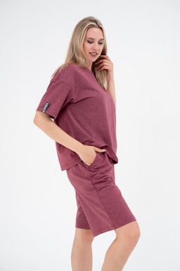 Костюм из футера унисекс бордо-меланж - Амадэль фото 32