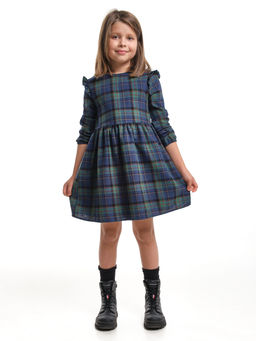 Платье в клетку UD 8050 зеленая-синяя клетка - Mini maxi фото 5