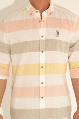 Мужская рубашка цвета хаки с длинным рукавом - U.s. polo assn фото 14
