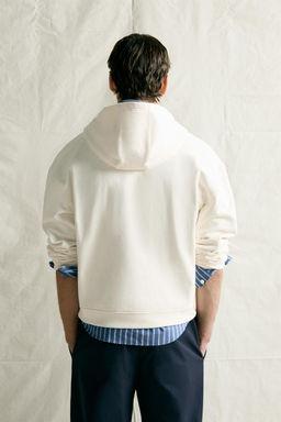 SUDADERA REGULAR FIT CAPUCHA CREMALLERA / Crudo - Zara фото 3