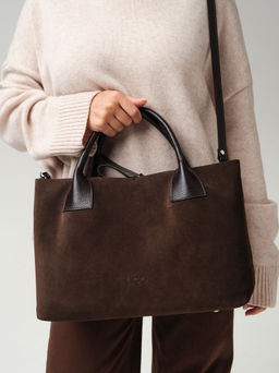 Замшевая сумка Iris DBR 31372 черный каштан  фото 7