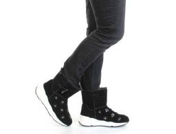 04-HW872-1 BLACK Дутики женские зимние (искусственные материалы) - Фабричный китай фото 2