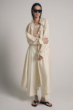 PANTAL?N CROPPED NERVIO ZW COLLECTION / Beige claro