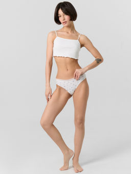 Цена за 2 штуки! Трусы женские белые с цветочным принтом - Mark formelle фото 3