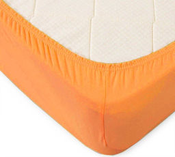 Простыня трикотажная на резинке Мерцана (Оранжевый) MERC23 140x200