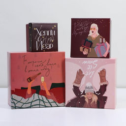 Набор подарочных коробок 10 в 1 Happy new year, 10 10 6 28 28 15 см - Дарите счастье фото 5