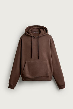 SUDADERA RELAXED FIT CAPUCHA B?SICA / Marr?n - Zara фото 6