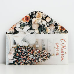 Цена за 10 шт. Конверт для денег «С Новым годом», ёлка, 16.5×8 см