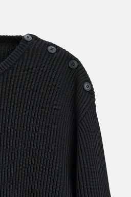 TEXTURED SWEATER WITH BUTTONS - Zara фото 8