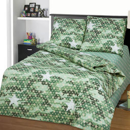 КПБ Бязь "Самойловский текстиль" 1.5 с дет.рисунком - МИЛИТАРИ 1.5 сп. (нав.70х70)