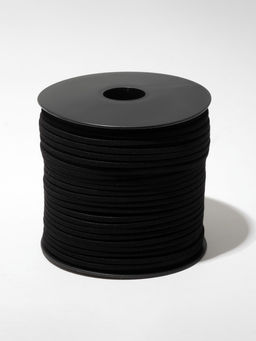 Шнур из искусственной замши на бобине, L= 90 м, ширина 2.3 мм, чёрный