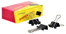 Цена за 10 шт. Зажим для бумаг INFORMAT 25 мм черный, металл, 1 шт