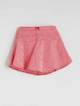 Beli Lastikli Ekose K?z ?ocuk ?ort Etek