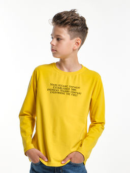 Лонгслив для мальчика подростка UD 1988 горчичный - Mini maxi фото 3