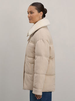 Куртка из вельветовой ткани со съемным воротником / Zarina  фото 5