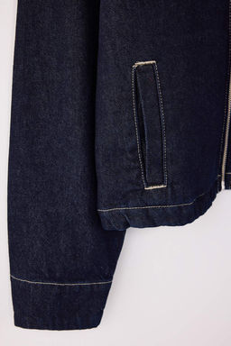 Mavi Yaka Detayl? Oversize 100% Pamuk Denim Ceket TWOSS26CE00002 - Trendyolmilla фото 2