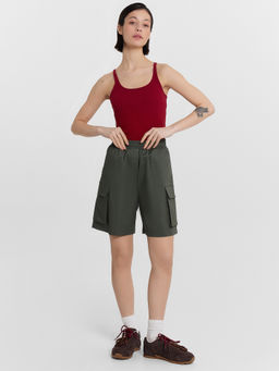 Шорты женские хаки темный хаки 132363 - Mark formelle фото 4