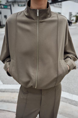 CAZADORA BOMBER CUELLO SUBIDO / Khaki - Zara фото 2