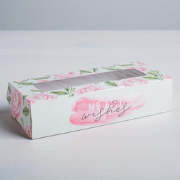 Цена за 5 шт. Кондитерская упаковка, коробка с ламинацией «Best wishes», 17×7×4 см