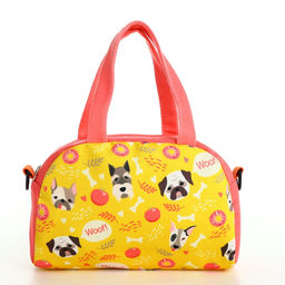 Сумка детская для девочки на молнии, регулируемый ремень, коралловая