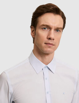 A__k Mavi Slim Fit Pamuk Klasik G_mlek