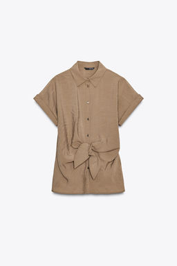 SHORT SLEEVE KNOT SHIRT - Zara фото 16