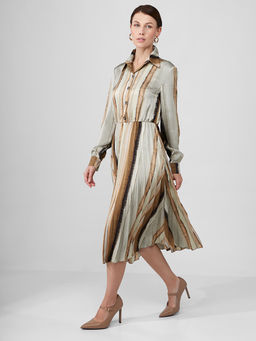 Платье из принтованной атласной ткани - Tantino фото 4