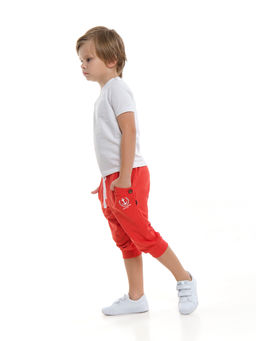 Бриджи с карманами UD 0455 коралл/белый - Mini maxi фото 8