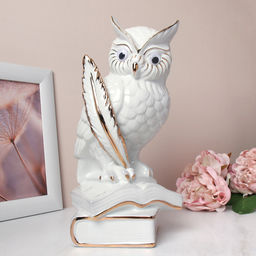Статуэтка Сова на книгах 28 см / W3356 /уп 18/белая - ГалеонТрейд фото 6