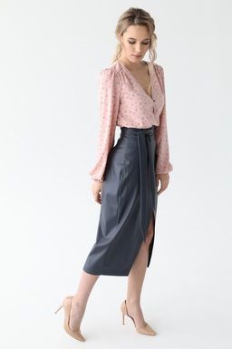 Юбка из экокожи с поясом - Looklikecat фото 4