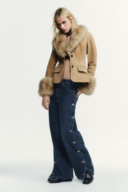 TRF BAGGY MID-WAIST BUTTON JEANS - Zara фото 2