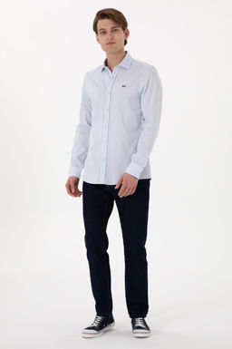 Erkek A__k Mavi Uzun Kollu Basic G_mlek Sepette S_rpriz _ndirim - U.s. polo assn фото 4