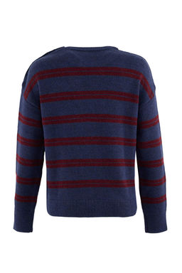 Lacivert Yumusak Dokulu Omuz Dugme Detayl? Triko Kazak TWOAW26KZ00158 - Trendyolmilla фото 3