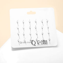 Набор серьги 12 пар Принцесса сердечки, цветные в золоте - Queen fair фото 2