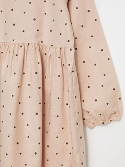 Bisiklet Yaka Desenli Uzun Kollu K?z ?ocuk Elbise - Waikiki фото 3