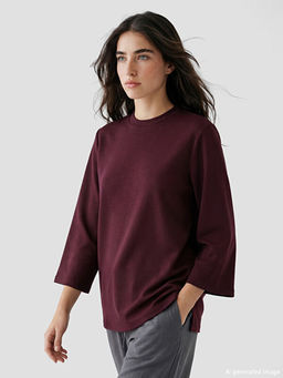 Dik Yaka Oversize Kad?n Sweatshirt Tunik