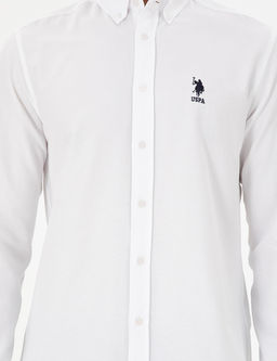 Мужская белая рубашка с длинным рукавом - U.s. polo assn фото 6