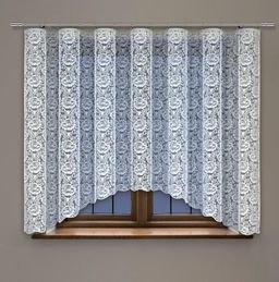 Готовые шторы арт. 246980/160, ДВОРЯНСКОЕ ГНЕЗДО, занавеска ЛЮКС, 160 см высота х 300 см ширина, цвет - белый, БОГАТОЕ ВЫПУКЛОЕ ПЛЕТЕНИЕ РИСУНКА, на универсальной ленте