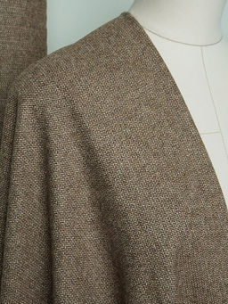 Шерсть пальтово-костюмная Твид Мелкая елочка цв.бежево-коричневый, ш.1.5м, шерсть-40%, п/э-60% - Купава фото 3