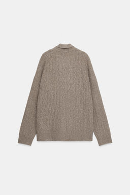 CABLE-KNIT POLO SWEATER - Zara фото 7