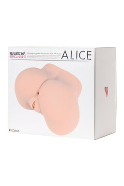 Мастурбатор реалистичный KOKOS Alice с вибрацией и ротацией, TPR, телесный, 30 см  фото 8