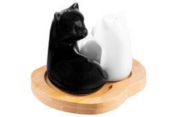 Набор д/специй 2 пр. 11*9*7 см Кошки черно-белые на деревянной подставке - Elan gallery фото 14