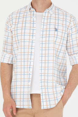 U. S. Polo Assn Мужская рубашка в клетку цвета экрю - U.s. polo assn фото 6