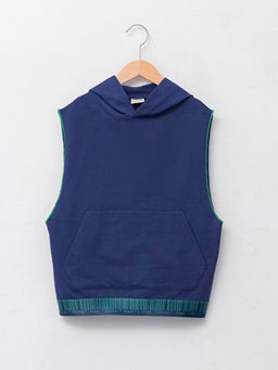 Kap??onlu Bask?l? Erkek ?ocuk Sweatshirt