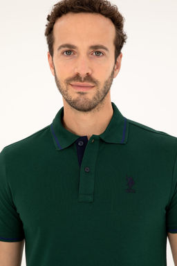 U. S. Polo Assn / Мужская темно-зеленая базовая футболка - U.s. polo assn фото 2