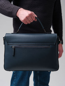 Мужская кожаная сумка Levi DBR 7115 насыщенный синий  фото 2