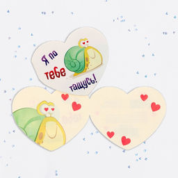 Цена за 10 шт. Валентинка открытка двойная Я по тебе тащусь!