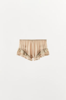 SHORTS SATINADO VOLANTES ABALORIOS / Rosa claro - Zara фото 7
